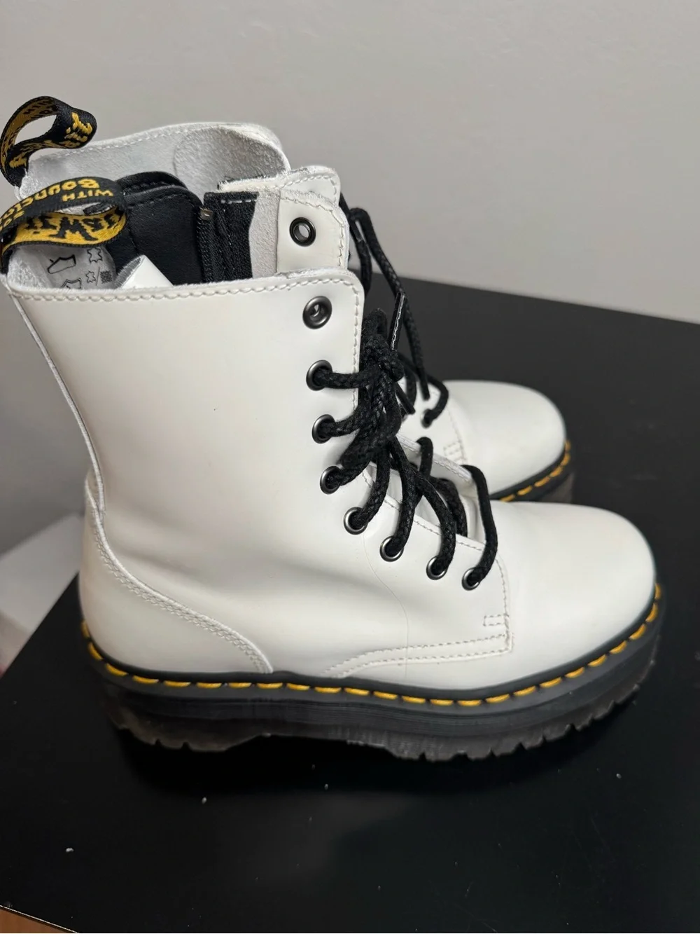 Dr. Martens White Jadon Platform Boots Women’s Size US 7 EU 38
